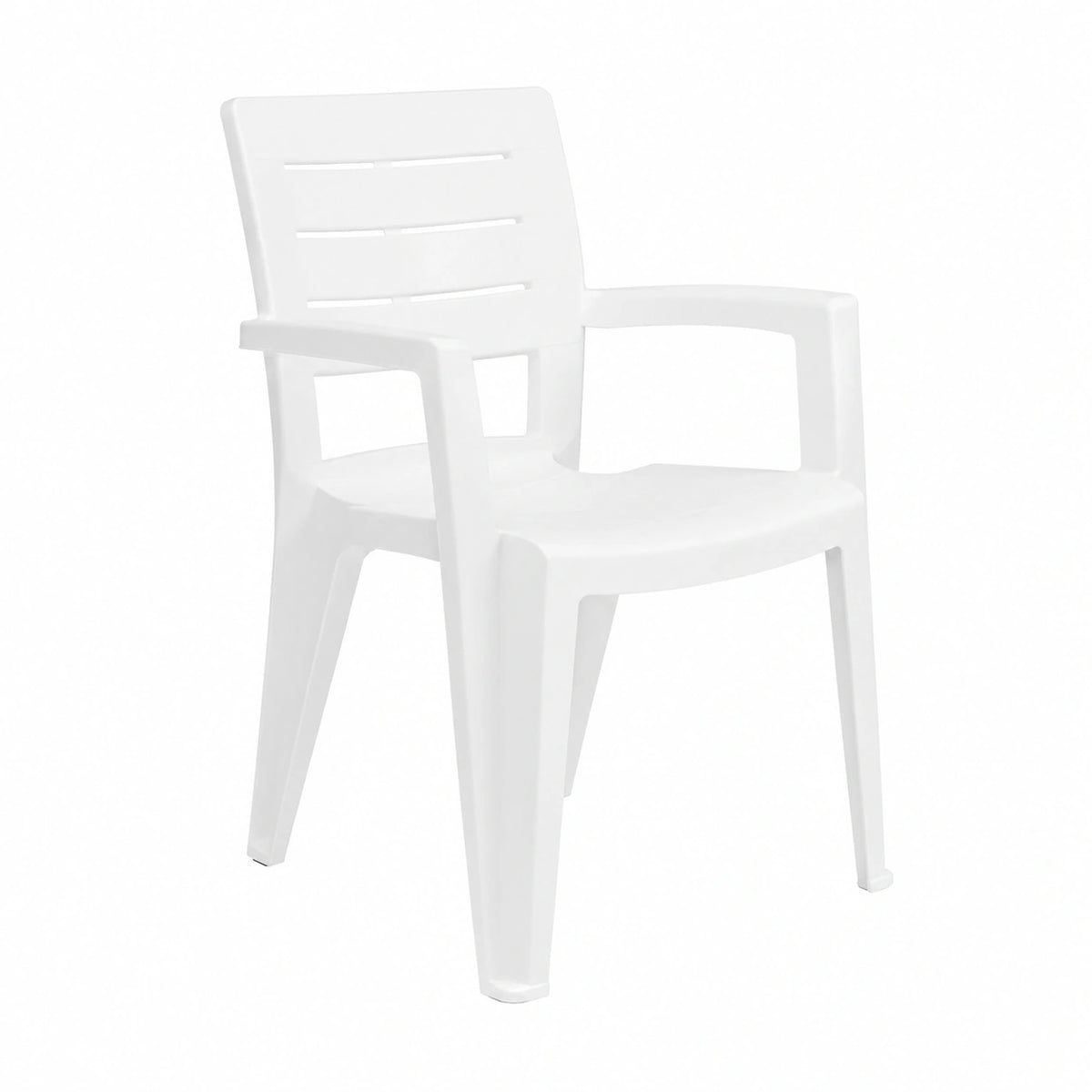 Set da Pranzo Giardino: Tavolo Thomas con Struttura in Ferro e 6 Sedie Anita in Resina - Bianco