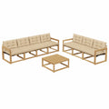 Set salotto da giardino in acacia per 8 persone, divano modulare con tavolo, 9 pezzi, perfetto per terrazze e balconi