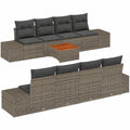 Set salotto modulare da giardino in rattan e acacia per 8 persone