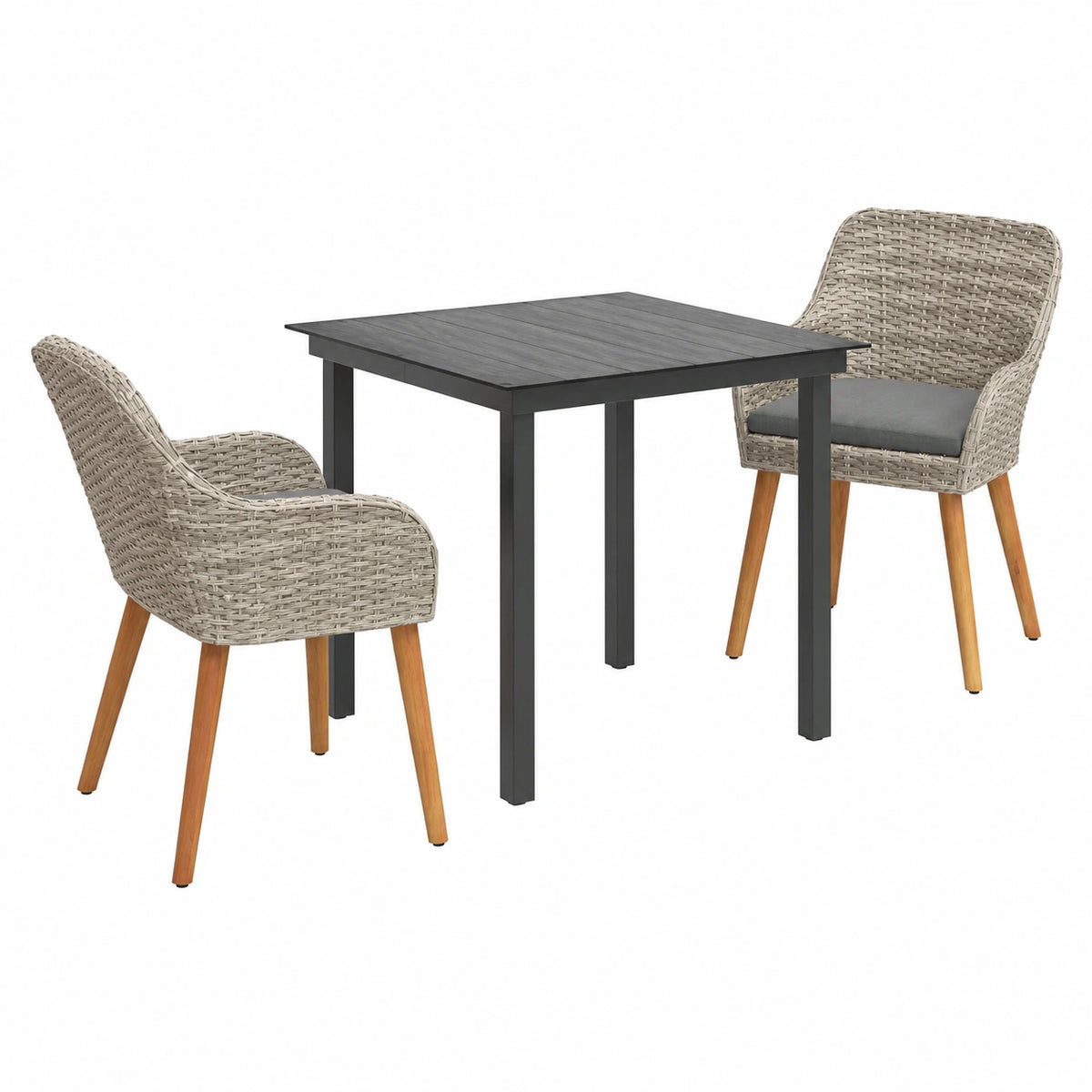 Set di mobili da giardino in rattan per 8 persone con cuscini