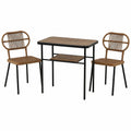 Set da Giardino in Rattan con Sedie Impilabili e Tavolino