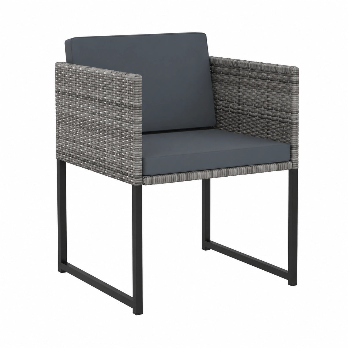 Set da giardino in rattan, 9 pezzi con cuscini, colore grigio antracite, per esterno