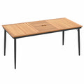 Tavolo da Giardino in Acacia con Foro Ombrellone, 8 Persone, 200x90x75 cm