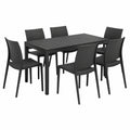 Set da Giardino Tomaino con Tavolo e Sedie Impilabili Antracite