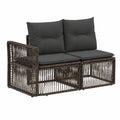 Set da Giardino 9 Pezzi in Polyrattan Grigio, Modulare per 8 Persone, Resistente alle Intemperie, con Tavolo e Cuscini