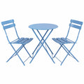 Set Mobili da Bistro in Acciaio Azzurro, Anti Ruggine per Giardino