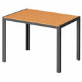 Tavolo da Esterno in Alluminio con Effetto Legno, 110x70x74 cm, per 4-6 Persone, Resistente alle Intemperie, Nero e Teak
