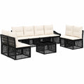Set salotto in rattan per esterno, 9 pezzi con tavolo e cuscini, impermeabile, per 8 persone