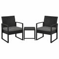 Set Salotto da Giardino in Rattan Sintetico con 2 Poltrone e Tavolino